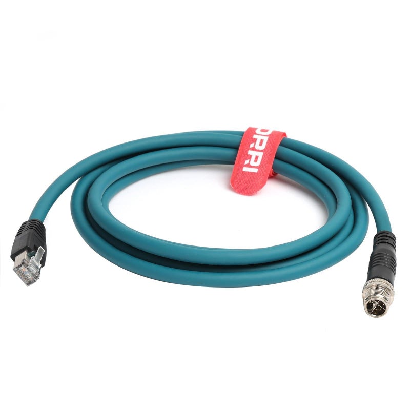 DRRI M12 X-Coded 8 Pin to RJ45 Gigabit Ethernet Interface Cat 7e Shielded Cable for Cognex in-Sight Series Industrial Cameras | Barcode Scanners (2M) - Image 1